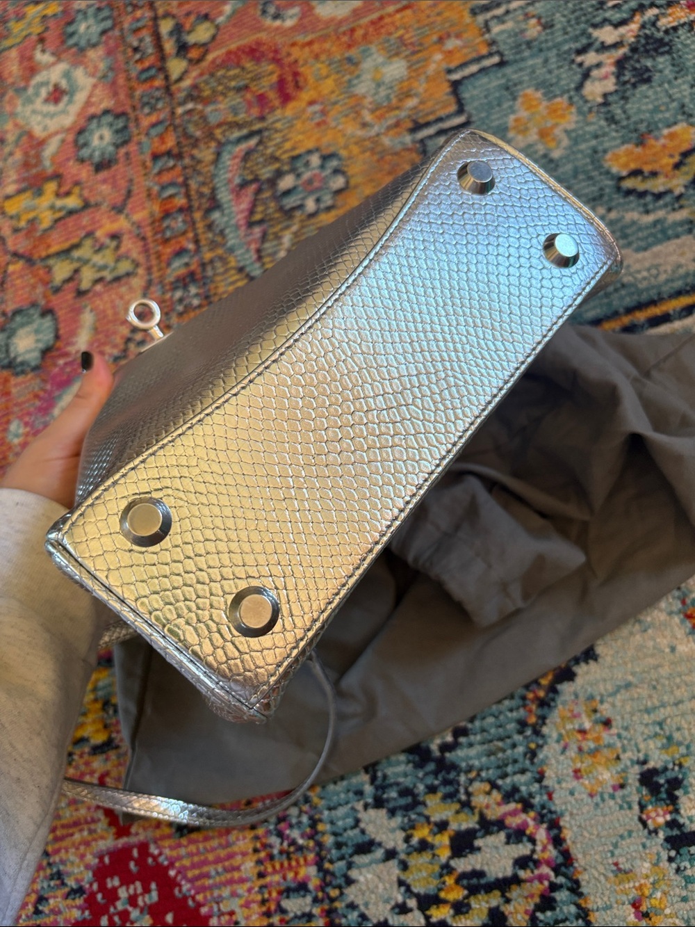 Balenciaga Rodeo Mini Python-Embossed Leather Crossbody Bag - Picture 6 of 9